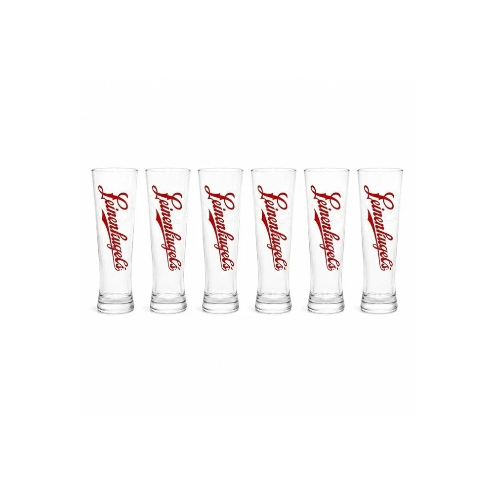 Leinenkugel's Pilsner Beer Glasses Unisex OS Clear Red‎ Logo Set of 6 Shandy 9